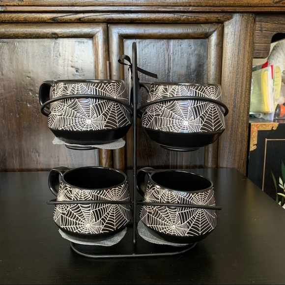 Spider Webs Halloween Mug Stack with Stand - Coco & Lola - Picture 3 of 15